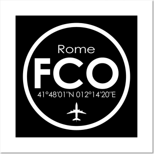 FCO, Rome Fiumicino Airport, Italy Posters and Art